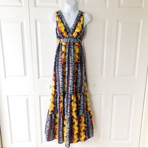 Anthropologie Cabi lemon maxi dress